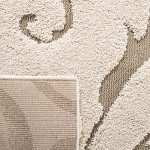 Cream and Beige Florida Shag Area Rug 0.9m x 1.5m