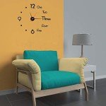 Modern 3D Frameless Silent Wall Clock - Black