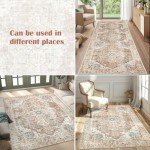 Vintage Persian Brick Red Area Rug 152x213CM