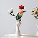 Modern 9-Inch Ceramic Flower Vase with Hand Design