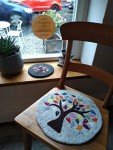 Tree of Life Hand-Felted Coaster Cushion Pad