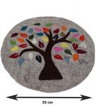 Tree of Life Hand-Felted Coaster Cushion Pad