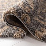 Florida Shag Grey and Beige Rectangular Rug 0.9m x 1.5m