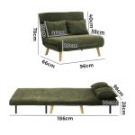Cozy Green 2-Seater Folding Lounge Chair