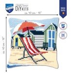 Vervaco Colorful Beach Chair Cross Stitch Cushion