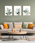 Botanical Olive Leaf Wall Art Set of 3