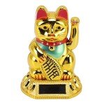 Lucky Cat Waving Solar Statue for Home & Business