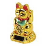 Lucky Cat Waving Solar Statue for Home & Business