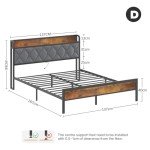 Double Metal Bed Frame with Storage and USB Ports