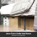 Double Metal Bed Frame with Storage and USB Ports