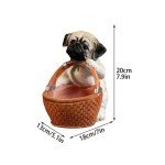 Cute Pug Dog Statue Storage Basket and Bowl