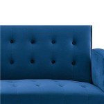 Blue Velvet 3-Seater Sofa Bed Couch