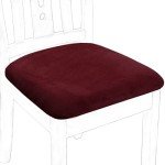 Set of 4 Velvet Dining Chair Seat Covers - Burgundy