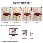 Set of 4 Velvet Dining Chair Seat Covers - Burgundy