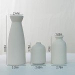 Set of 3 Distressed Ceramic Vases - White