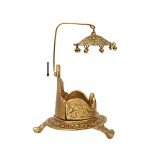 Golden Oval Shaped Metal Singhasan Decor