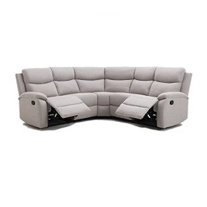Grey 5-Seater Recliner Corner Sofa Bed