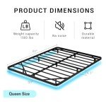 Queen Size Floating Bed Frame with LED Lights