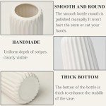 Set of 3 Modern White Ceramic Flower Vases