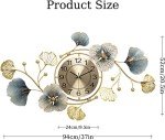 Ginkgo Leaf Design 37-Inch Wall Clock