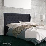 Charcoal Wingback Queen Bed Frame with Storage