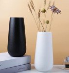 20 CM White Ceramic Vase for Flowers & Decor