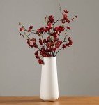 20 CM White Ceramic Vase for Flowers & Decor