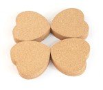 Heart-Shaped Cork Coasters, 4-Inch Pack of 30