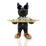 Bulldog Tray Statue and Candy Dish Holder