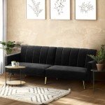 Velvet 3-Seater Sofa Bed with Adjustable Backrest