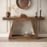 Tribesigns Rustic Farmhouse Console Table with Storage