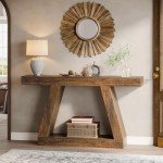 Tribesigns Rustic Farmhouse Console Table with Storage