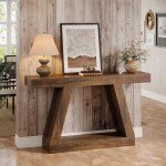 Tribesigns Rustic Farmhouse Console Table with Storage