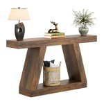 Tribesigns Rustic Farmhouse Console Table with Storage
