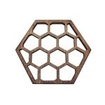 Honeycomb Wooden Coasters – 5-Piece Set