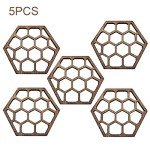 Honeycomb Wooden Coasters – 5-Piece Set