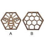 Honeycomb Wooden Coasters – 5-Piece Set