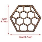 Honeycomb Wooden Coasters – 5-Piece Set