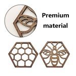 Set of 10 Honeycomb Wooden Bee Coasters