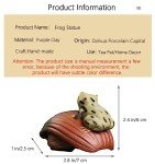 Cute Purple Clay Frog Statue for Tea Lovers