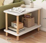 Fohouse White 2-Tier End Table for Small Spaces