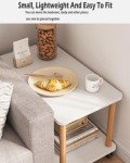 Fohouse White 2-Tier End Table for Small Spaces
