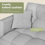 LEVEDE Grey 3-Seater Convertible Sofa Bed