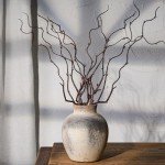 Boho Whitewashed Ceramic Flower Vase - 6 Inch