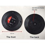 Retro Vinyl Record Coaster Set - 6 Pieces