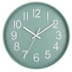12" Silent Modern Wall Clock - Green & White