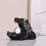 Black and Gold Resin Lion Key Bowl