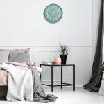 12" Silent Modern Wall Clock - Green & White