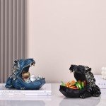 Black and Gold Resin Lion Key Bowl