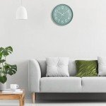 12" Silent Modern Wall Clock - Green & White